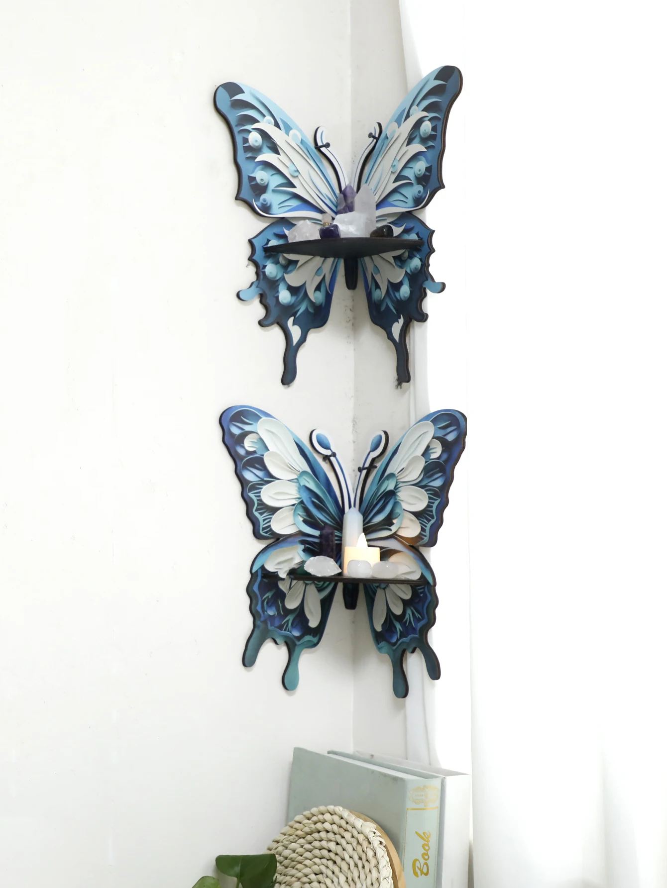 Home Essentials Bathroom Rack - Rak Kristal Kupu-kupu Tiga Warna Rak
