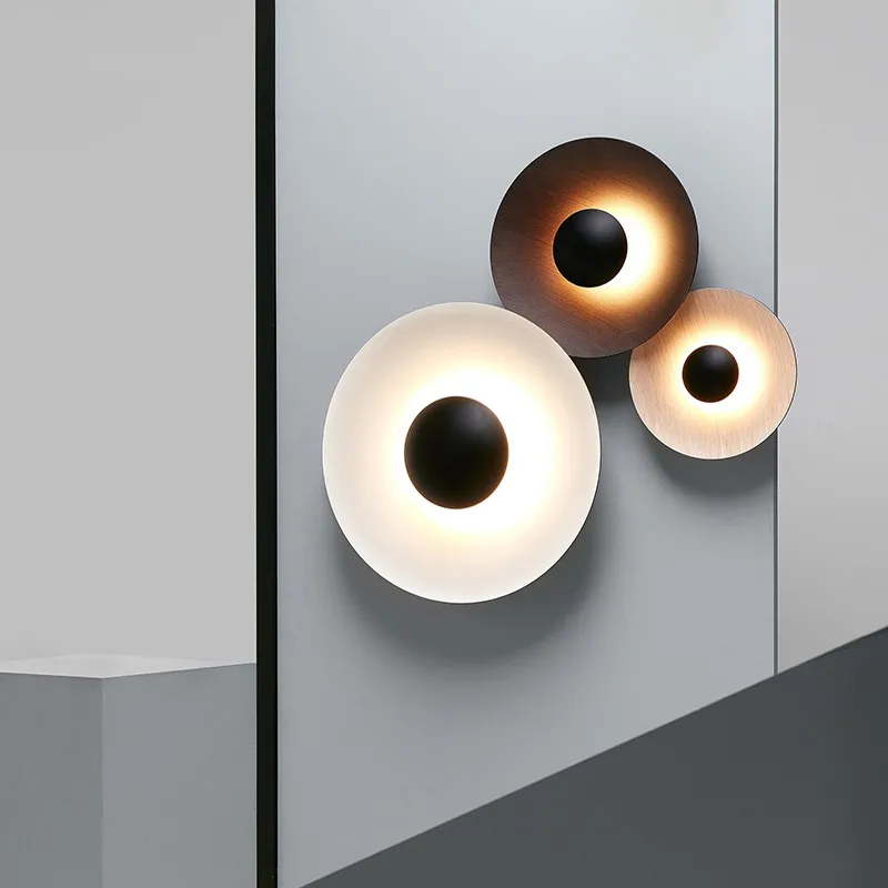 Home Bathroom Lighting Design - Lampu Led dinding Nordic bulat, mode