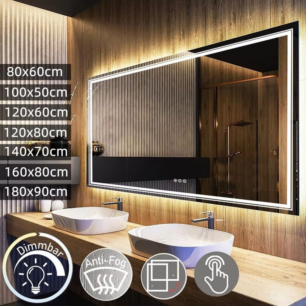 Bathroom Mirror Led - Cermin Dinding Ukuran Besar untuk Rias,