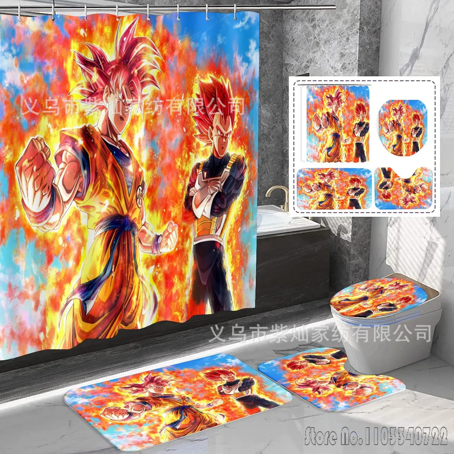 Home Goods Bathroom - Set Tirai Mandi Anime Dragon Ball