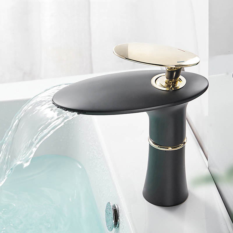 Home Hardware Bathroom Sinks - Keran wastafel air terjun emas putih,