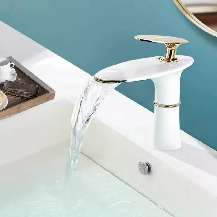 Home Hardware Bathroom Sinks - Keran Wastafel Air Terjun Putih Emas,