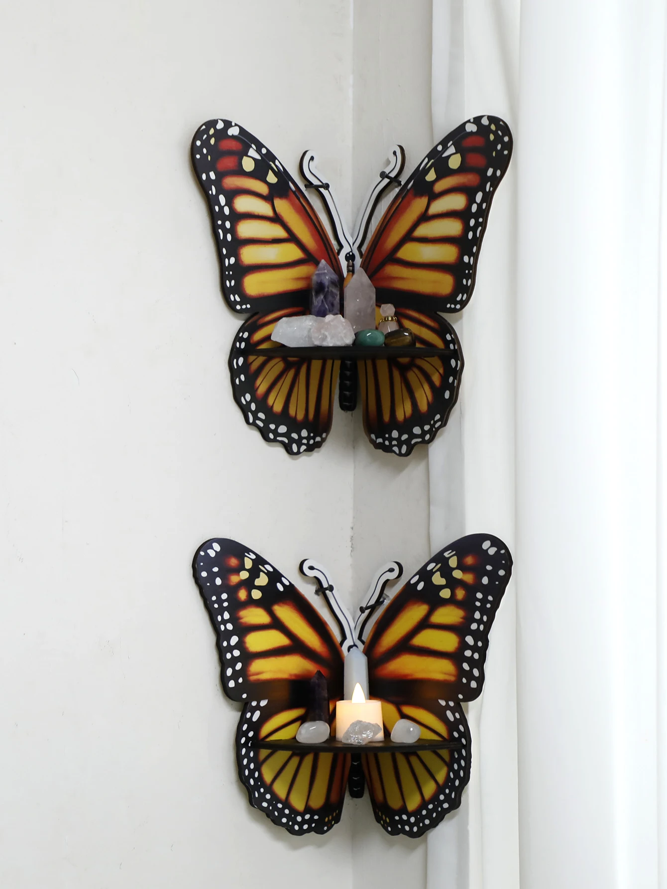 Rak Kristal Kupu-kupu Tiga War - Home Essentials Bathroom Rack ulasan dan harga