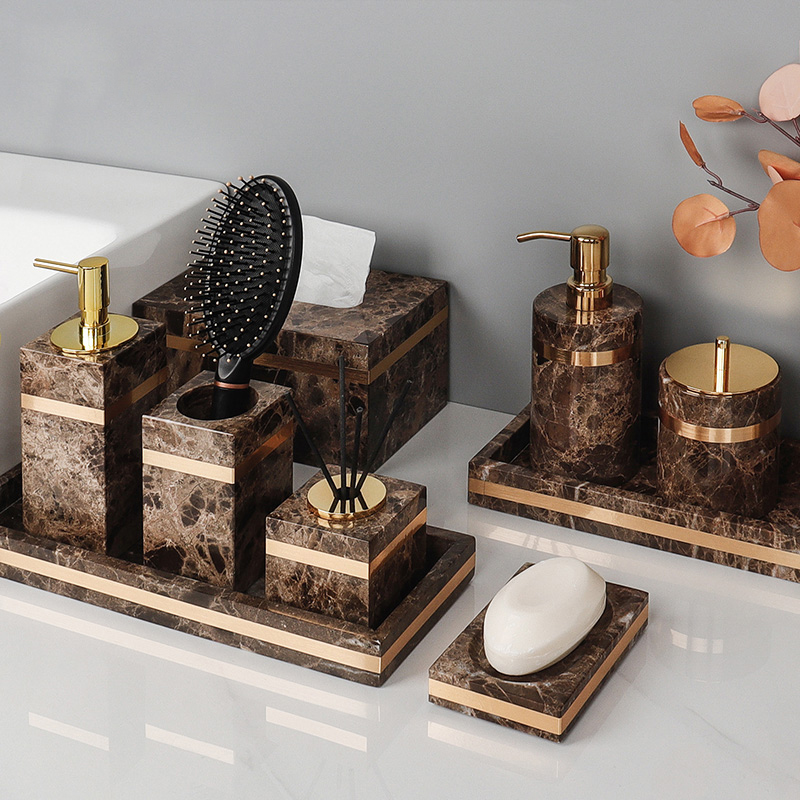 Temper Set kamar mandi, marmer - Zara Home Bathroom ulasan dan harga