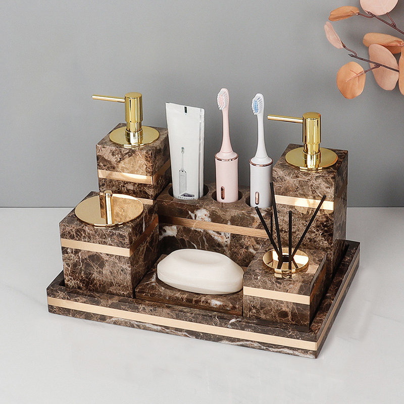 Temper Set kamar mandi, marmer - Zara Home Bathroom ulasan dan harga
