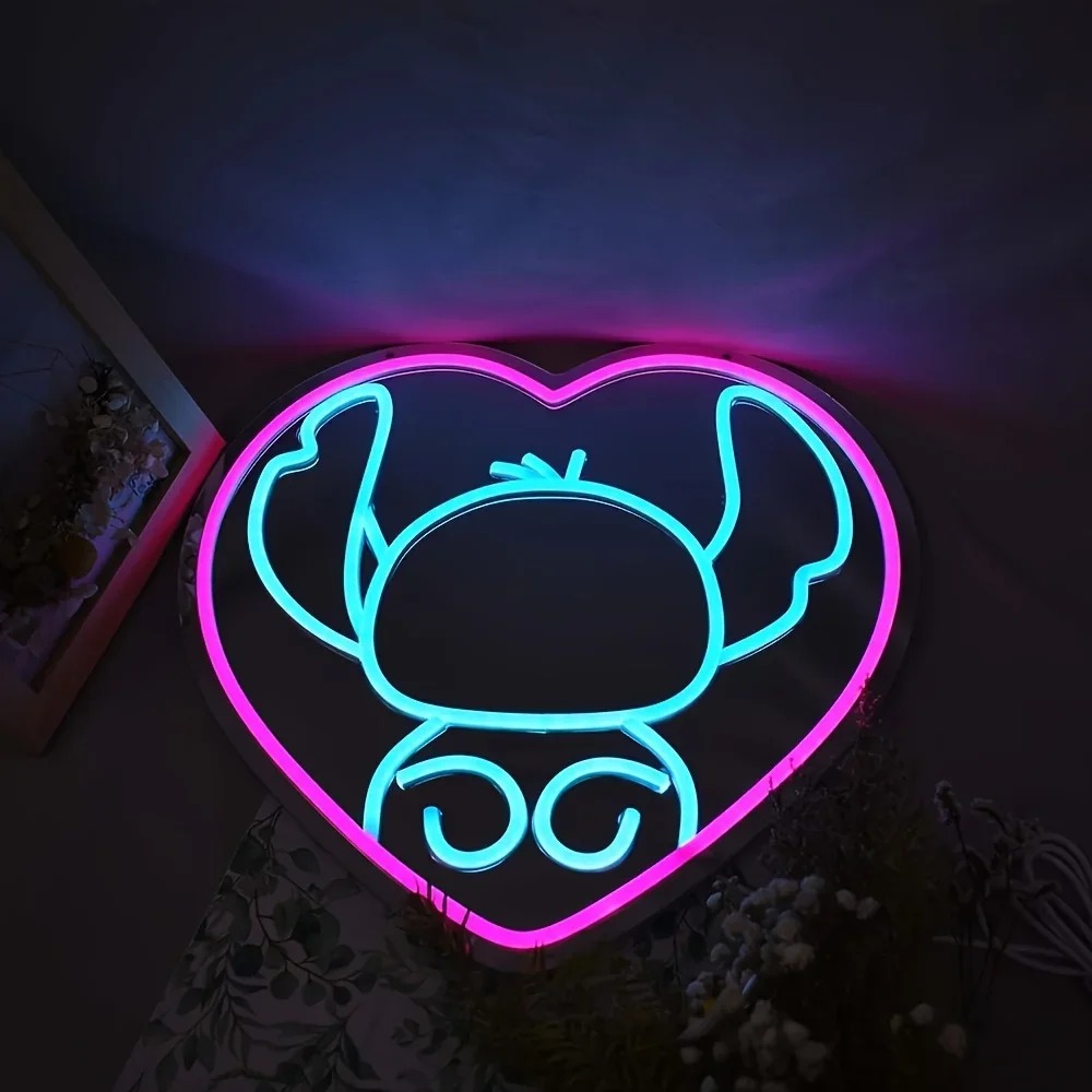 Cermin LED Anime Stitch Neon S - Bathroom Mirror Led ulasan dan harga