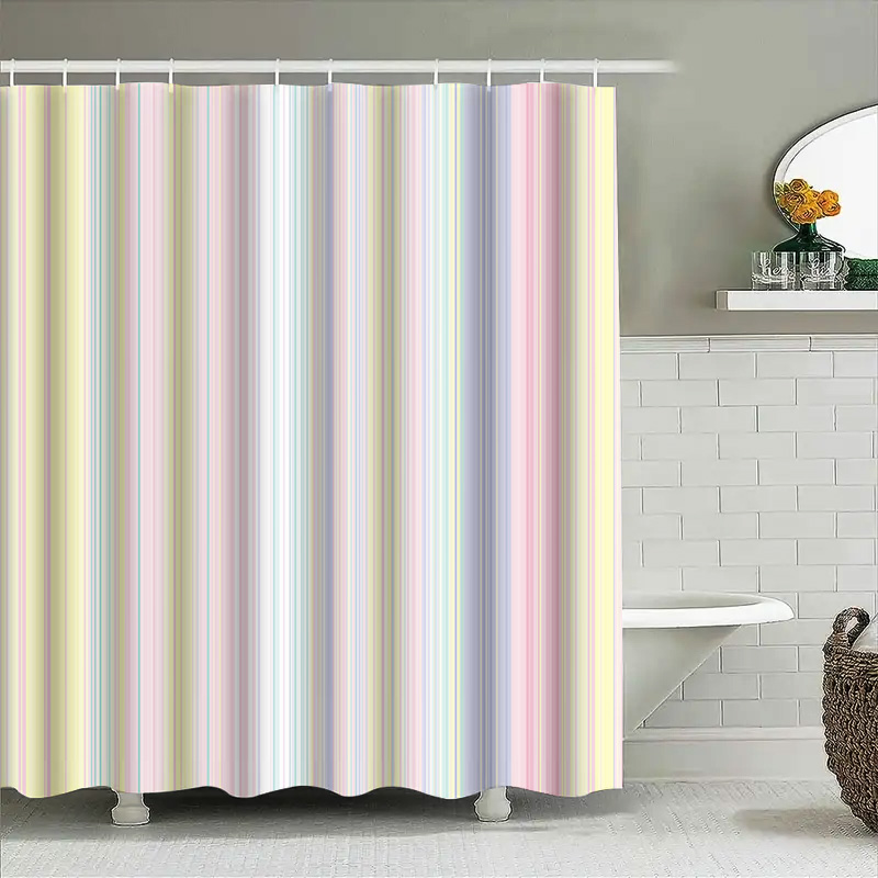 Tirai Mandi Bergaris Lembut Wa - Home Bathroom Colors ulasan dan harga