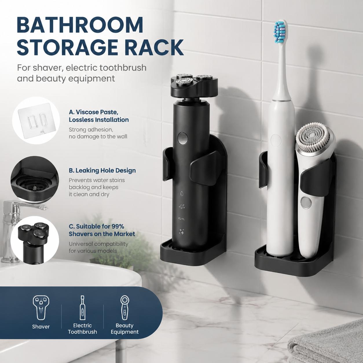 Tempat Sikat Gigi Tahan Air Ta - Home Essentials Bathroom Rack ulasan dan harga