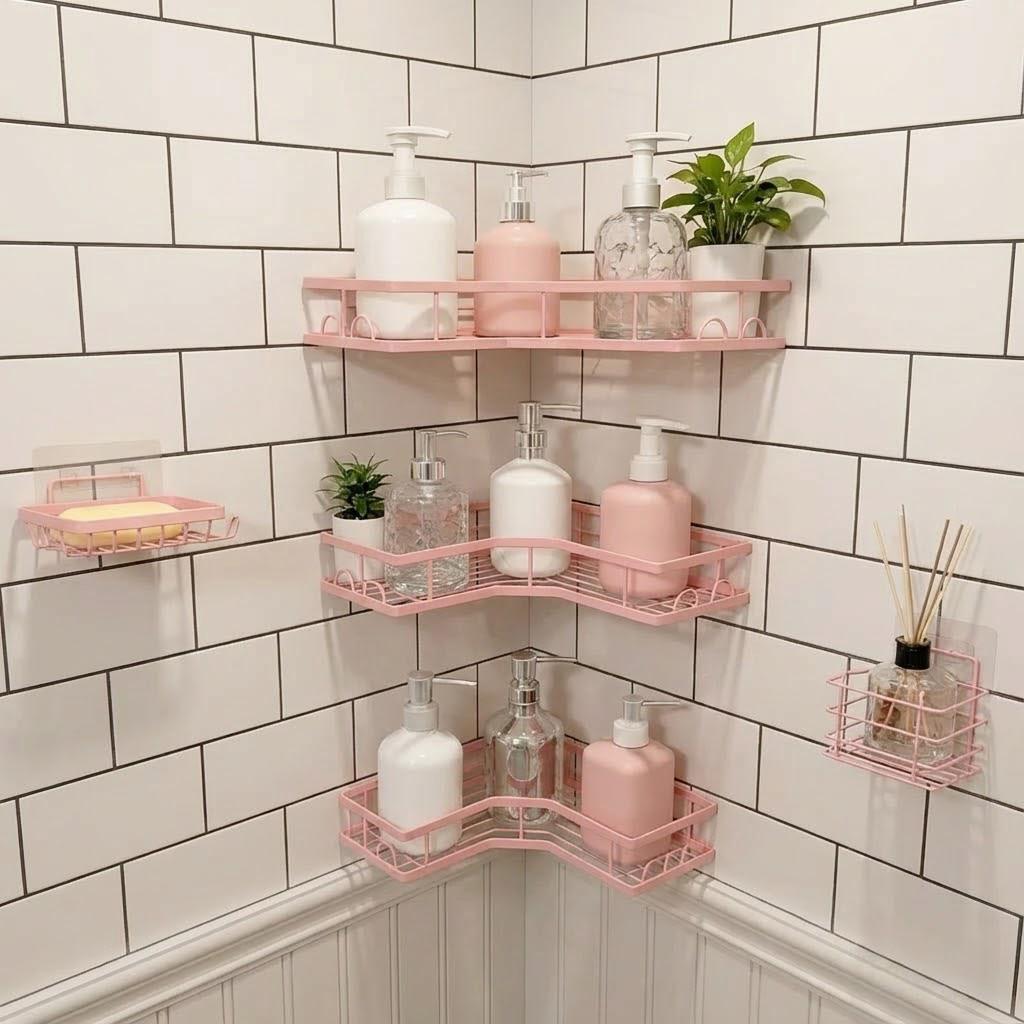 5Pcs Set Rak Penyimpanan Kamar - Home Essentials Bathroom Rack ulasan dan harga
