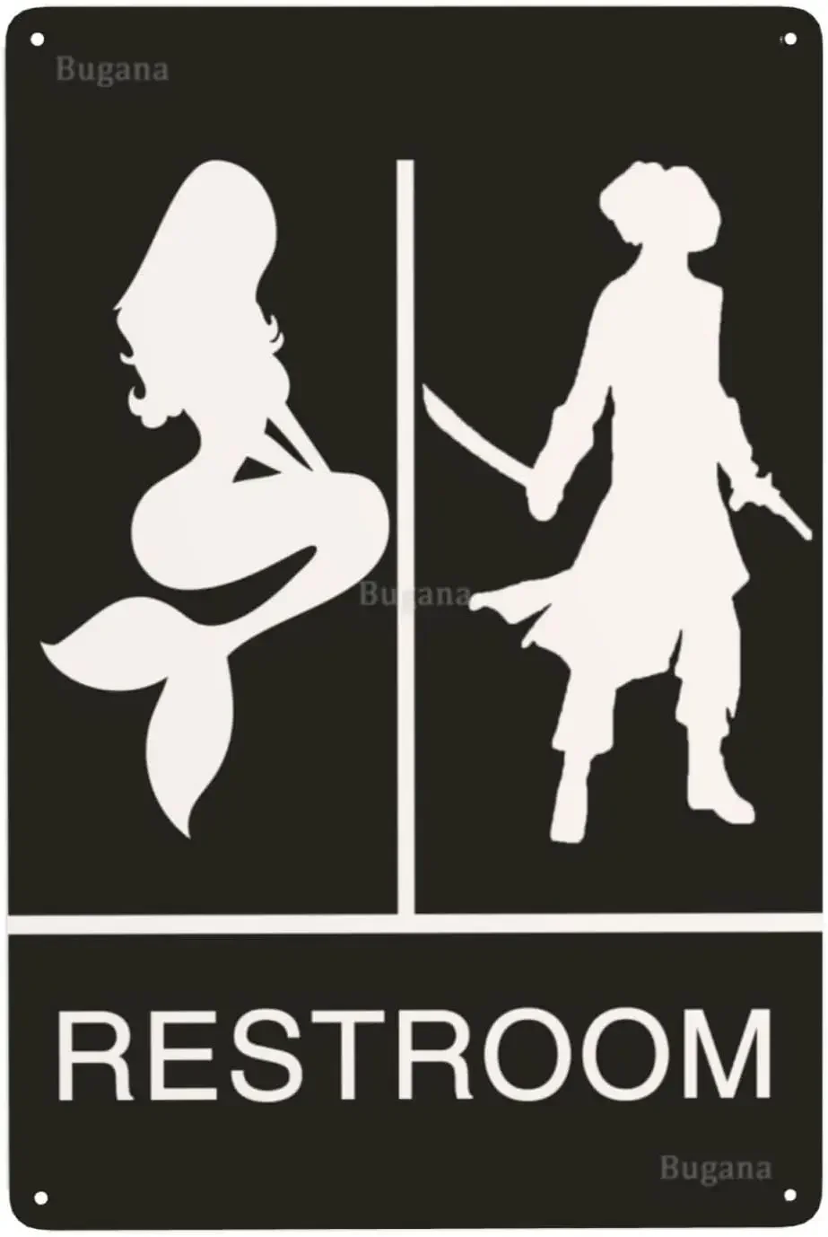 Papan Logam Vintage Bertema Pu - Home Bathroom Door ulasan dan harga