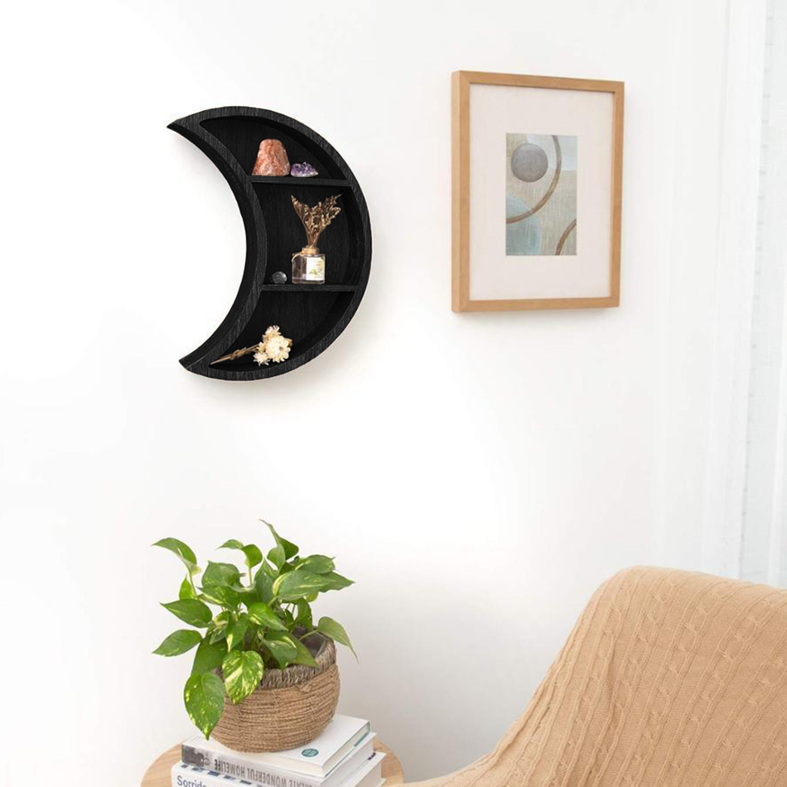 Rak Bulan Kayu Perubahan Siklu - Home Essentials Bathroom Rack ulasan dan harga