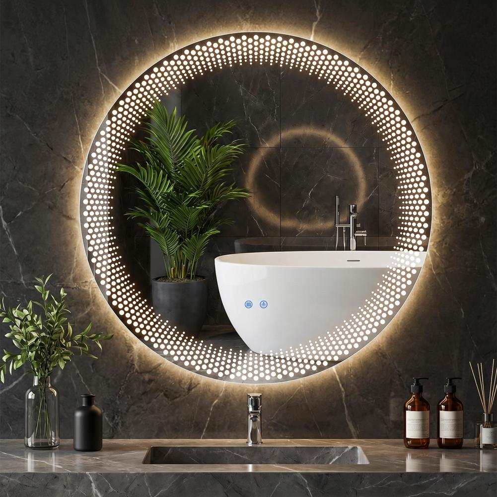 Cermin Kamar Mandi LED Bulat 3 - Bathroom Mirror Led ulasan dan harga
