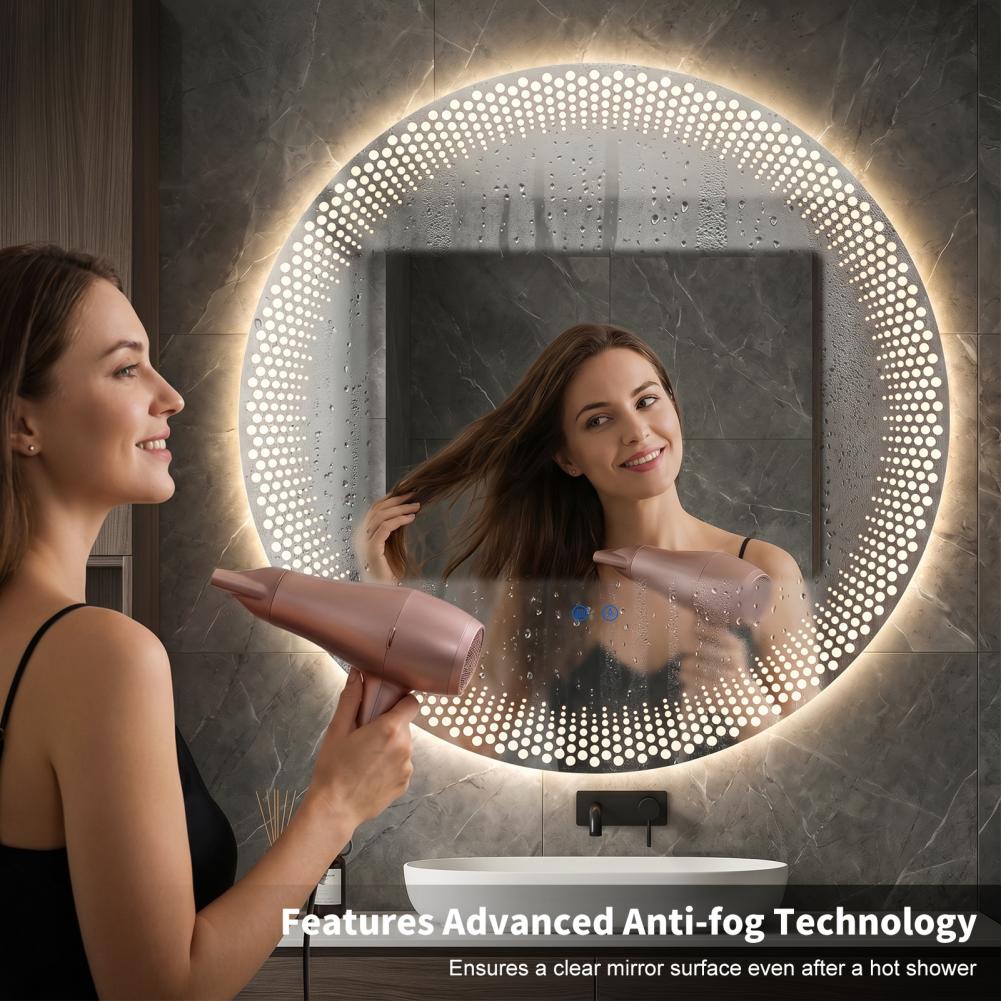 Cermin Kamar Mandi LED Bulat 3 - Bathroom Mirror Led ulasan dan harga