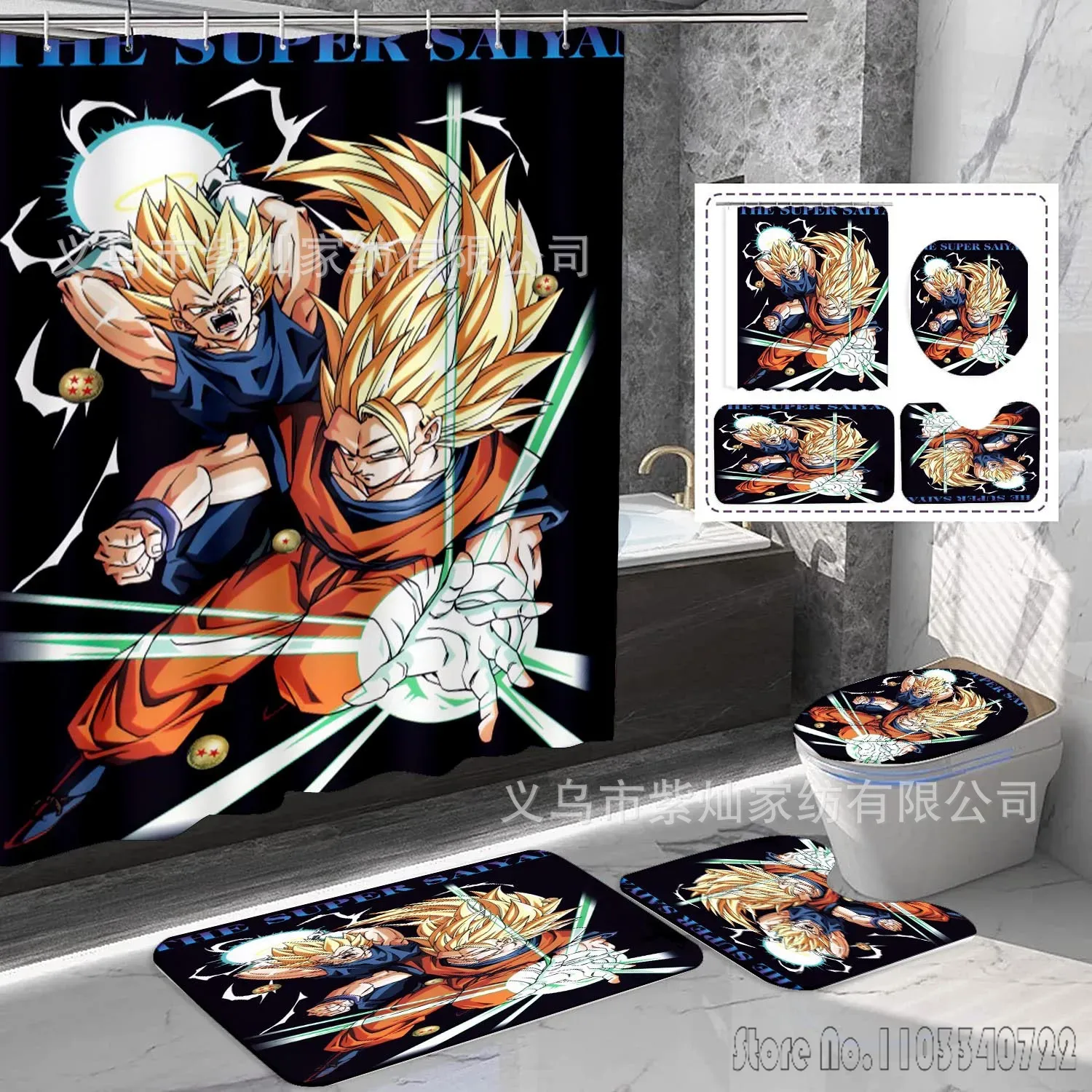Set Tirai Mandi Anime Dragon B - Home Goods Bathroom ulasan dan harga