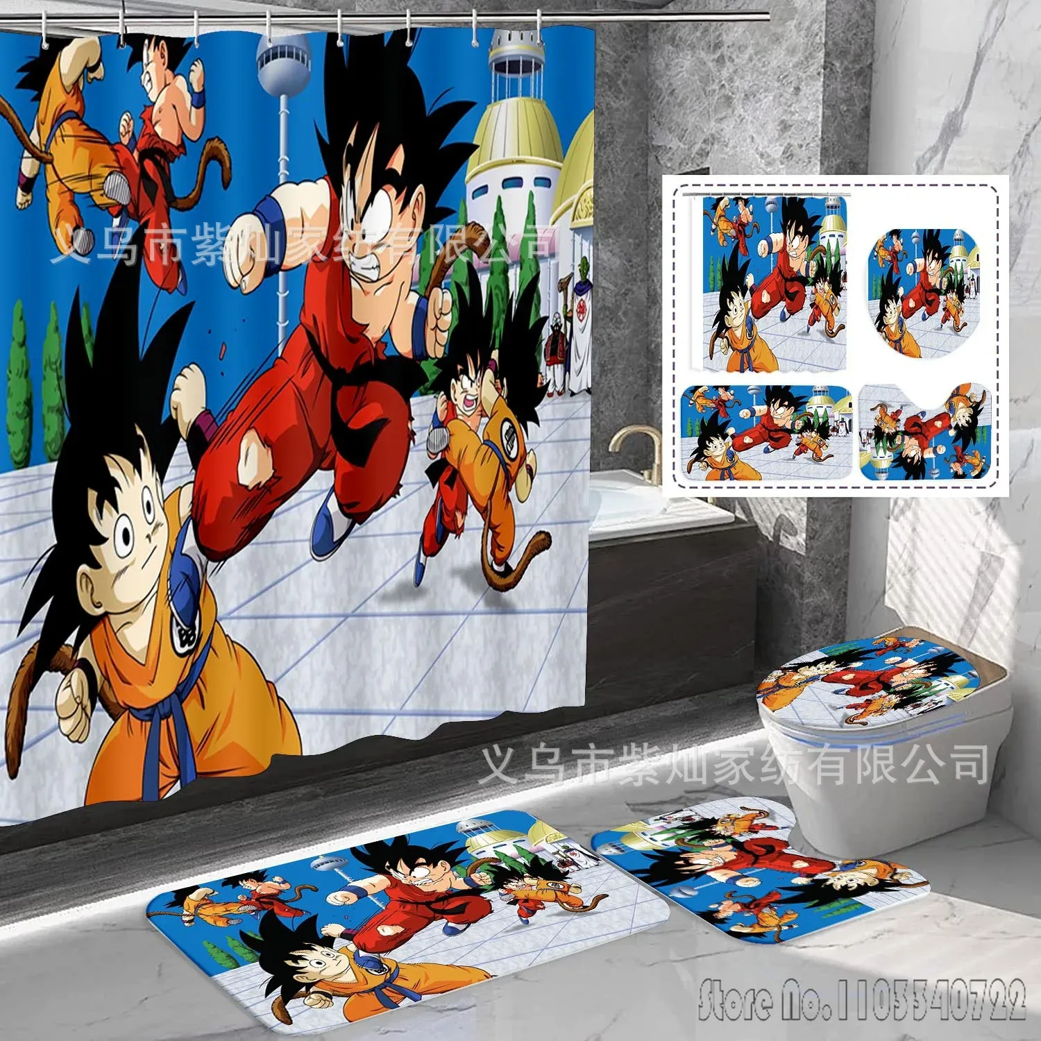 Set Tirai Mandi Anime Dragon B - Home Goods Bathroom ulasan dan harga